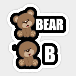 Funny teddy Bear B Sticker